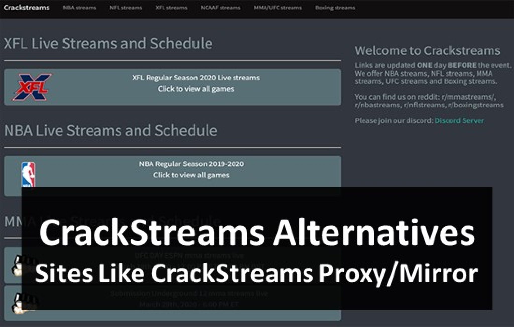 CrackStreams 2.0 gone for good? Alternatives